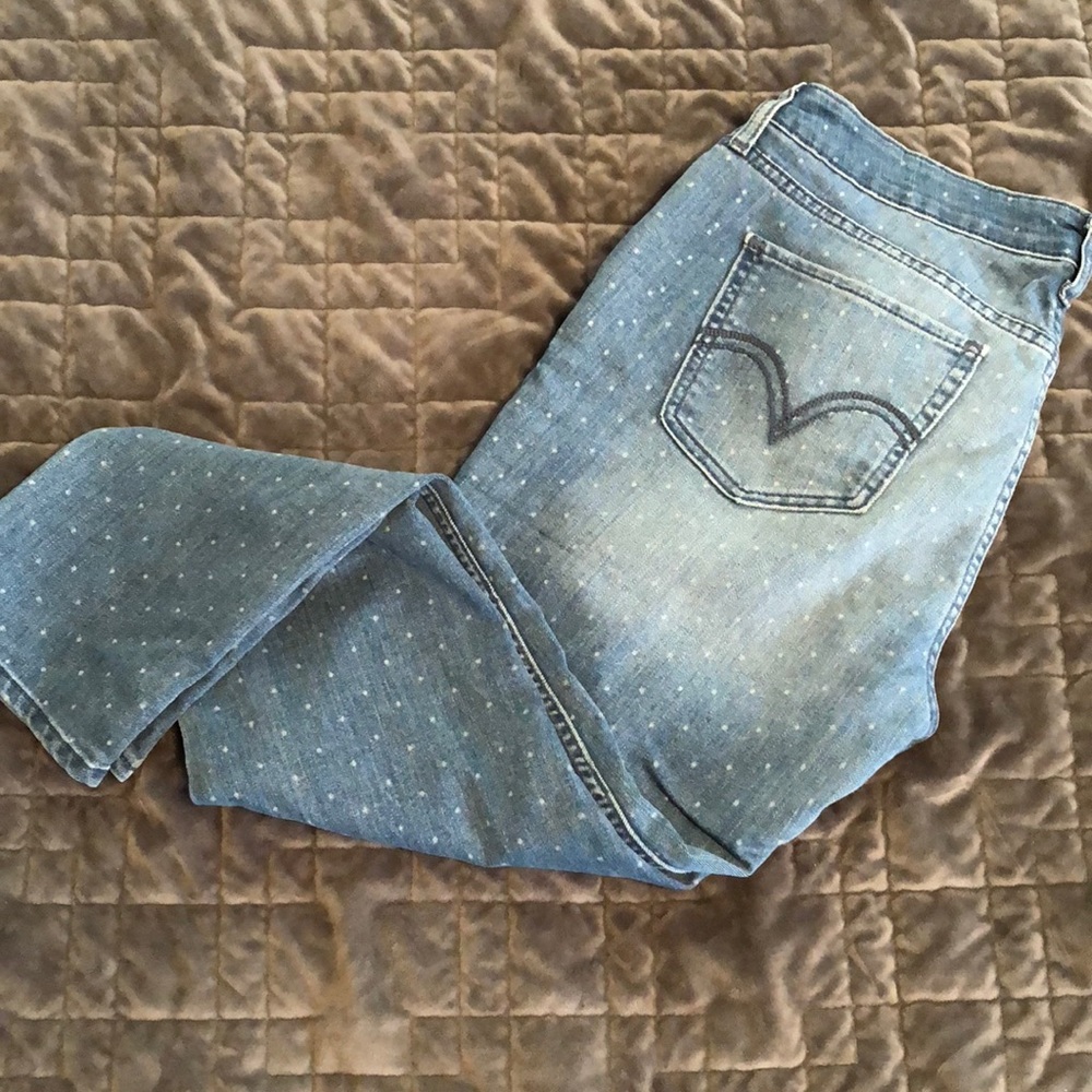 Levi’s polka dot skinny ankle jeans size 31